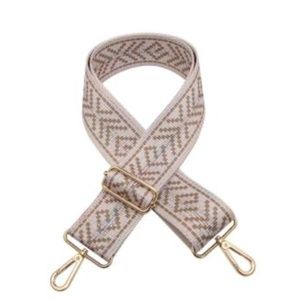 NWT - Guitar Strap - 29" - 51" adjustable - Taupe - Gold metallic